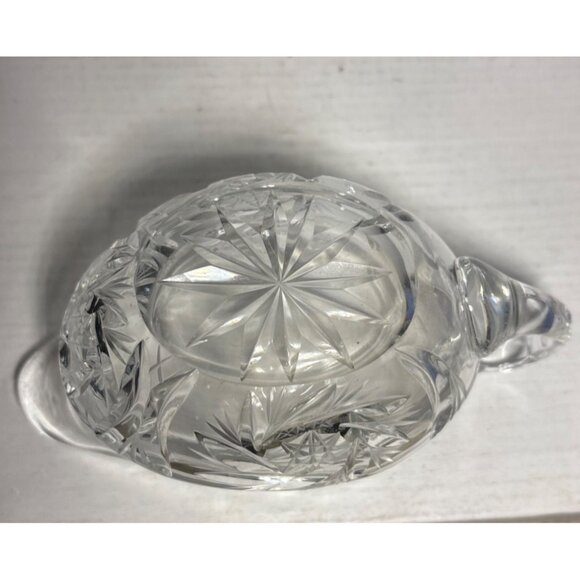 Bohemian Crystal Creamer & Lidded Sugar Dish Pinwheel Starburst Stunning Vintage - Picture 7 of 16